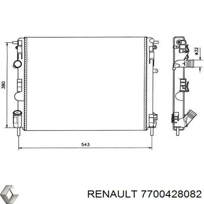 Радіатор основний Renault (RVI) 7700428082 ціна, від 35.91 USD