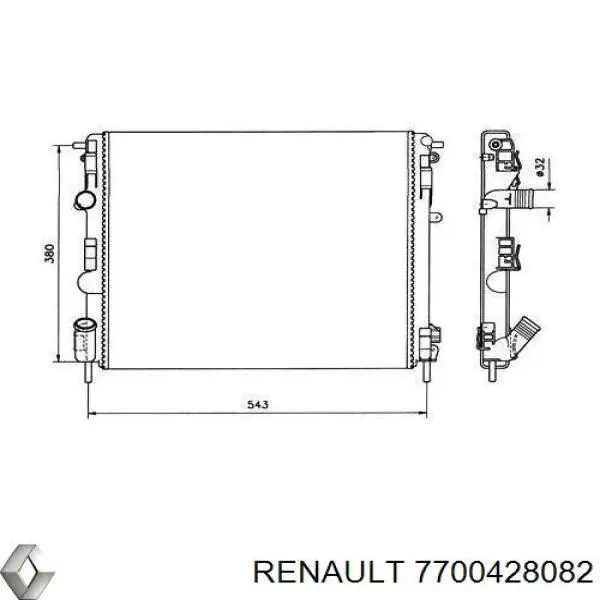 7700428082 Renault (RVI) радіатор охолодження двигуна