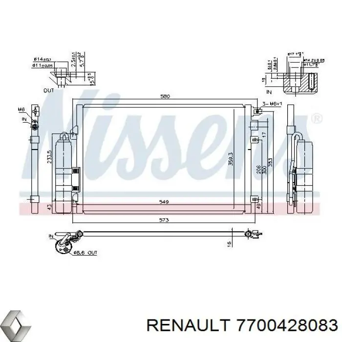 Конденсатор кондиціонера Renault (RVI) 7700428083 ціна, від 63.79 USD