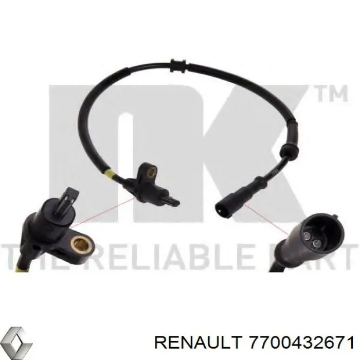 Купити 7700432671 Renault (RVI) Датчик АБС (ABS) задній, правий