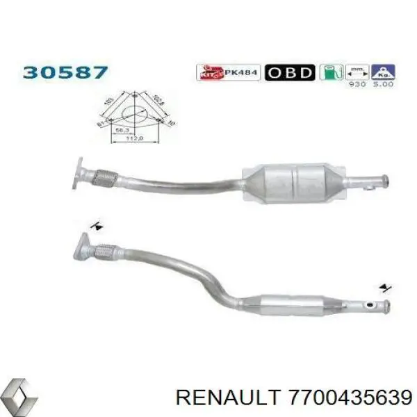 7700435639 Renault (RVI) Каталітичний нейтралізатор відпрацьованих газів