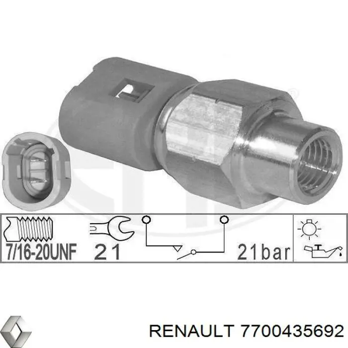 Купити 7700435692 Renault (RVI) Датчик насосу гідропідсилювача