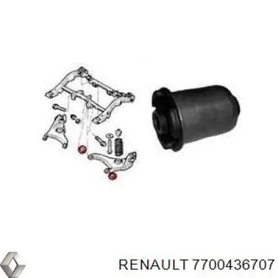 Купити 7700436707 Renault (RVI) Сайлентблок заднього нижнього важеля