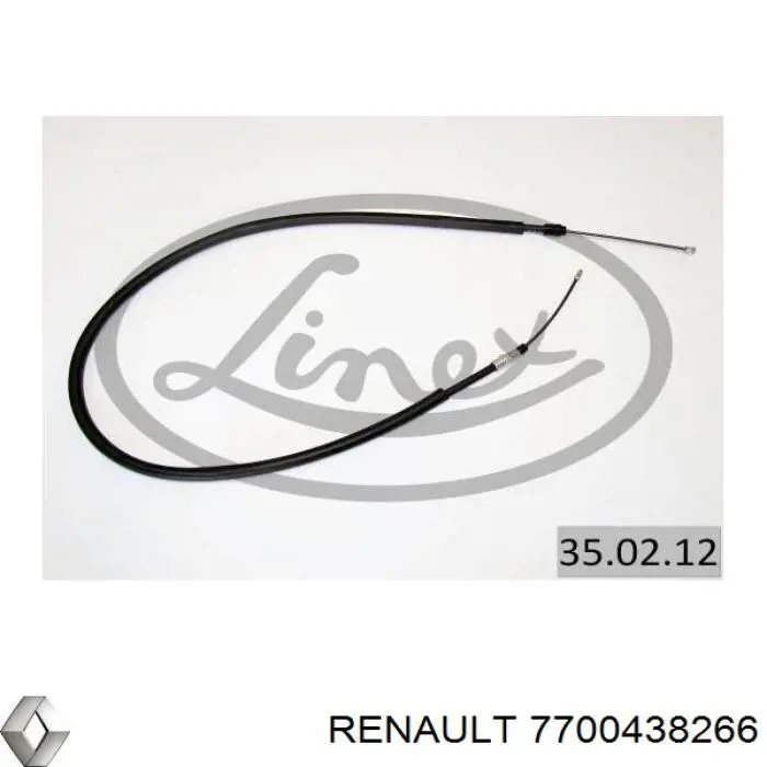 Трос стоянкового гальма задній лівий Renault (RVI) 7700438266 ціна, від 8.77 USD