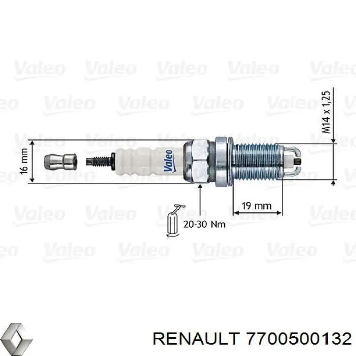 7700500132 Renault (RVI) свіча запалювання