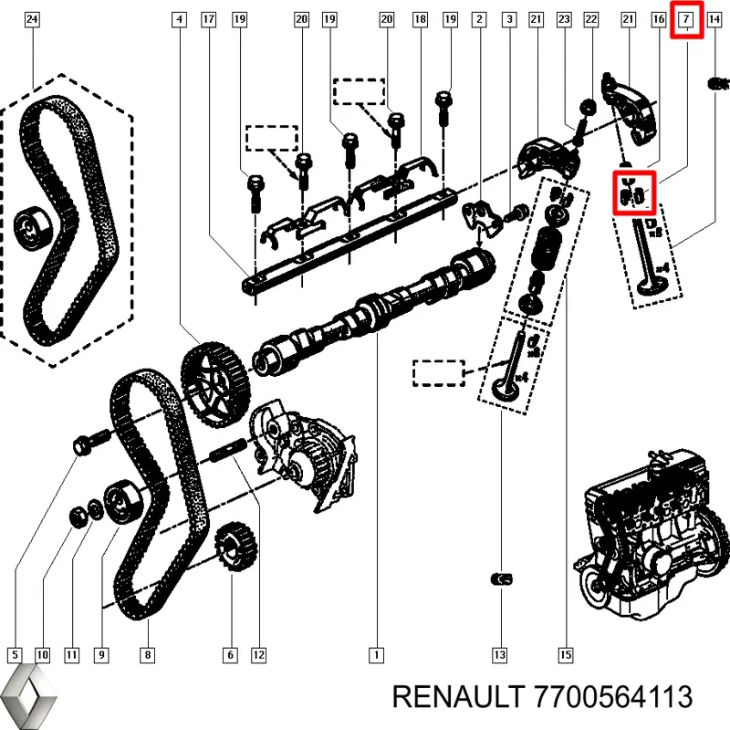 Сухар клапану Renault (RVI) 7700564113 ціна, від 3.18 USD