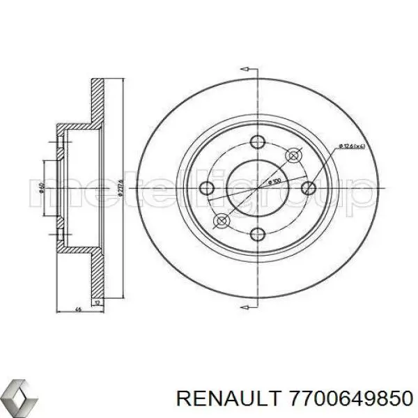 Диск переднього гальма Renault (RVI) 7701466542 ціна, від 32.85 USD