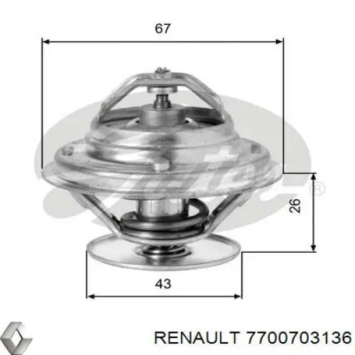 Автомобільний термостат Renault (RVI) 7700703136 ціна, від 9.96 USD