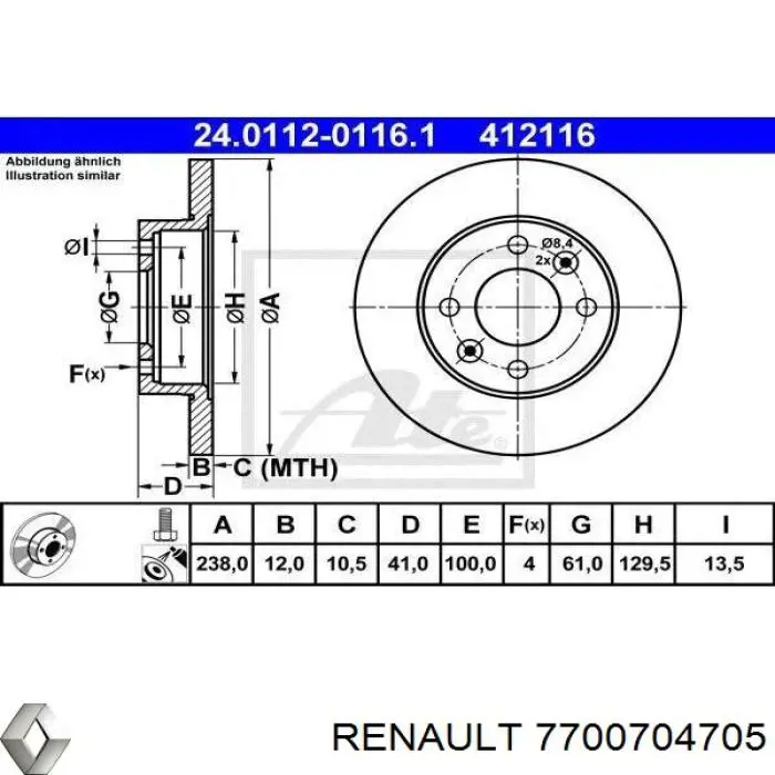Купити 7700704705 Renault (RVI) Ротор гальмівний