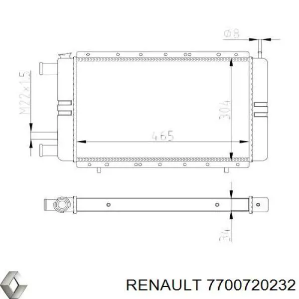  Радіатор охолодження двигуна Renault 18 