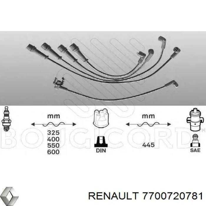 Дріт високовольтний, комплект 7700720781 Renault (RVI)