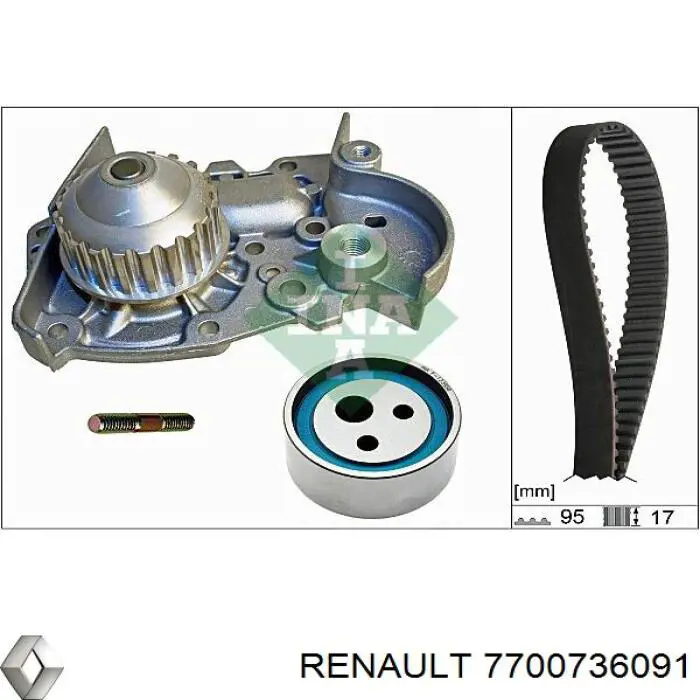 7700736091 Renault (RVI) помпа водяна, (насос охолодження)