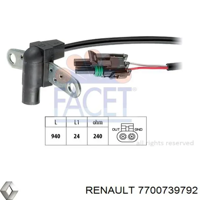7700739792 Renault (RVI) датчик положення (оборотів коленвалу)