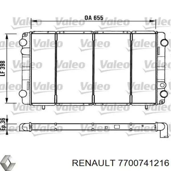 Радіатор основний Renault (RVI) 7700741216 ціна, від 63.42 USD