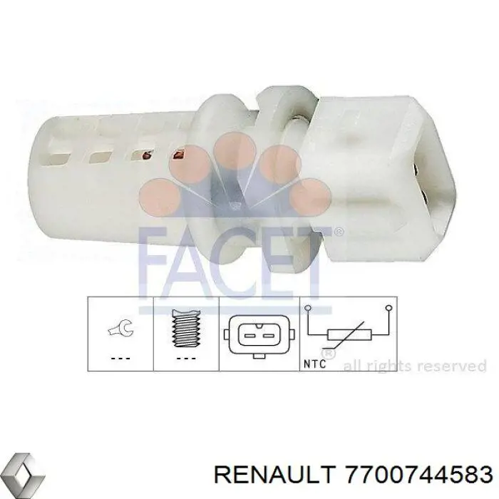 Датчик температури повітряної суміші Renault (RVI) 7700744583 ціна, від 10.14 USD