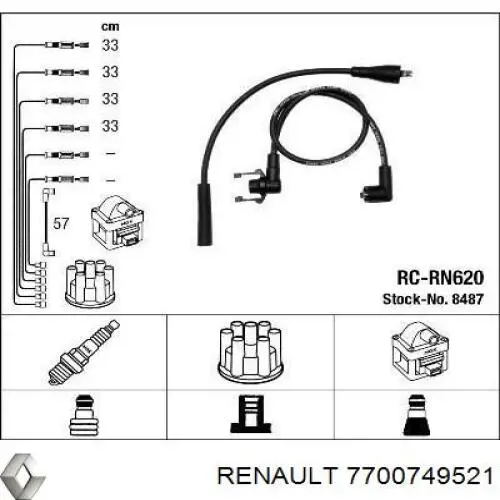 Дроти запалювання Renault (RVI) 7700749521 ціна, від 17.09 USD
