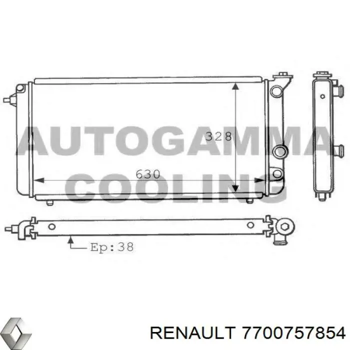 7700757854 Renault (RVI) Радіатор охолодження двигуна