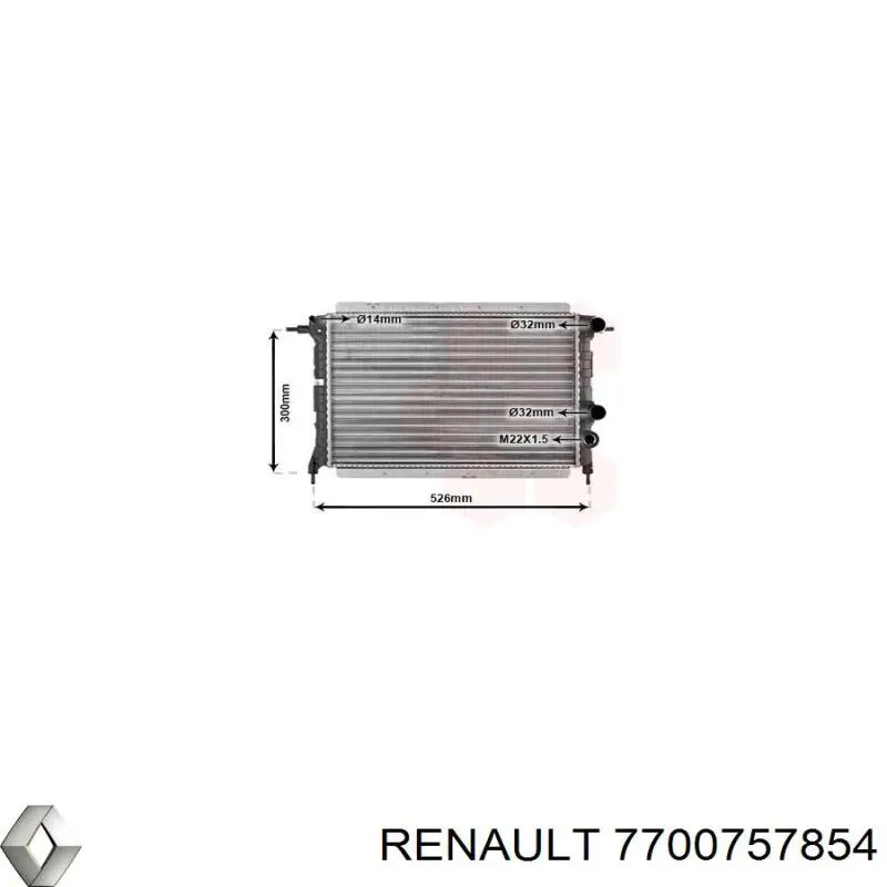 7700757854 Renault (RVI) радіатор охолодження двигуна