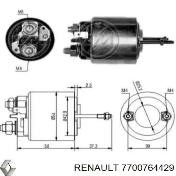 Стартер Renault (RVI) 7700764429 ціна, від 153.41 USD