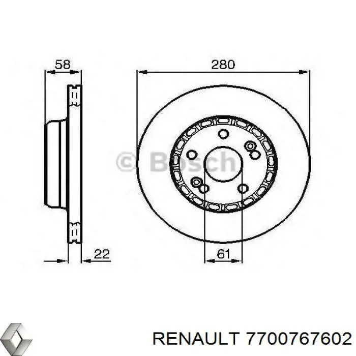 7700767602 Renault (RVI) Гальмо дискове переднє