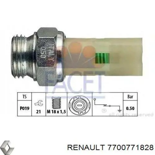 7700771828 Renault (RVI) датчик тиску масла