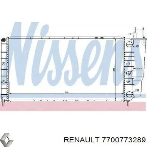 Радіатор основний Renault (RVI) 7700773289 ціна, від 199.09 USD