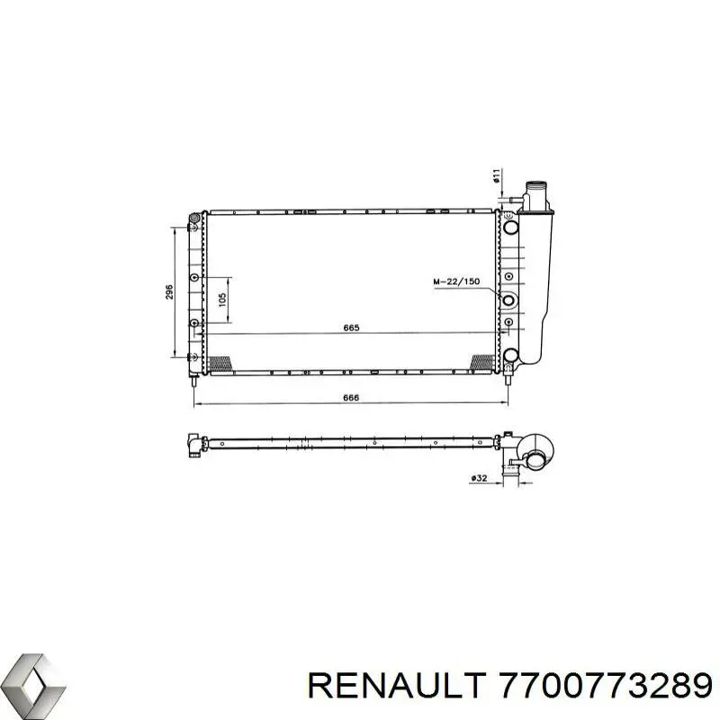 Радіатор охолодження двигуна на Renault 21 B48