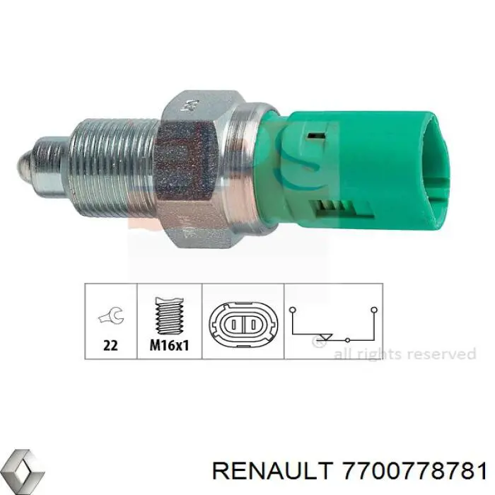 7700778781 Renault (RVI) датчик включення ліхтарів заднього ходу