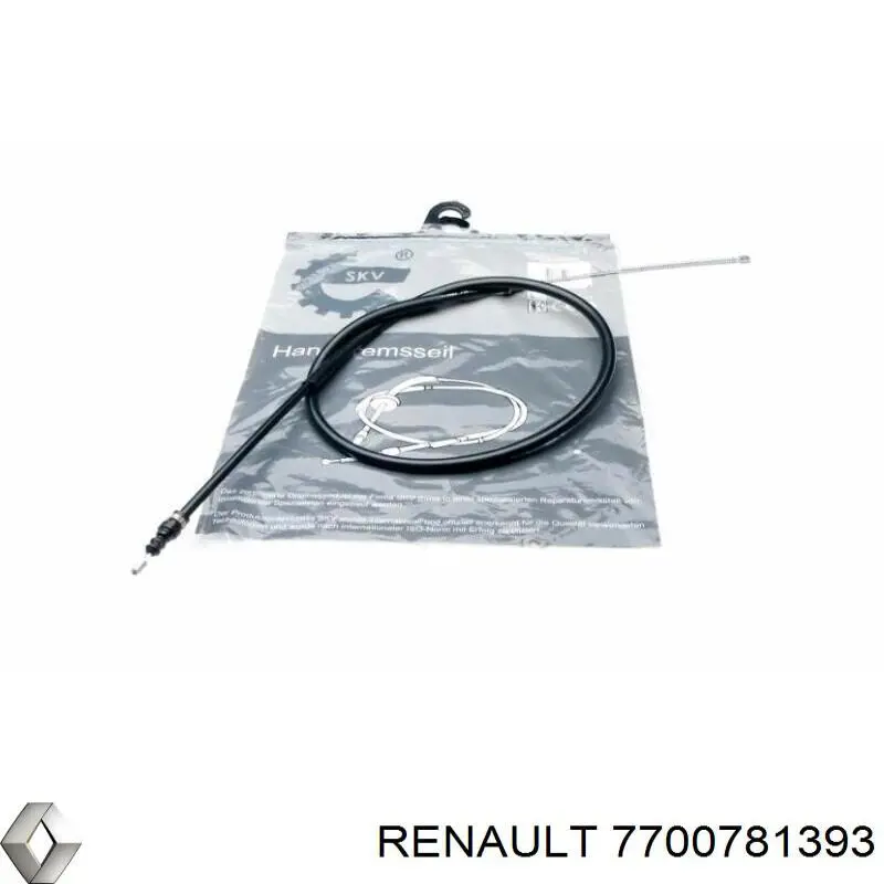Трос ручного гальма задній, правий/лівий 7700781393 Renault (RVI)