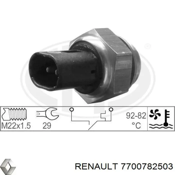 7700782503 Renault (RVI) термо-датчик включення вентилятора радіатора
