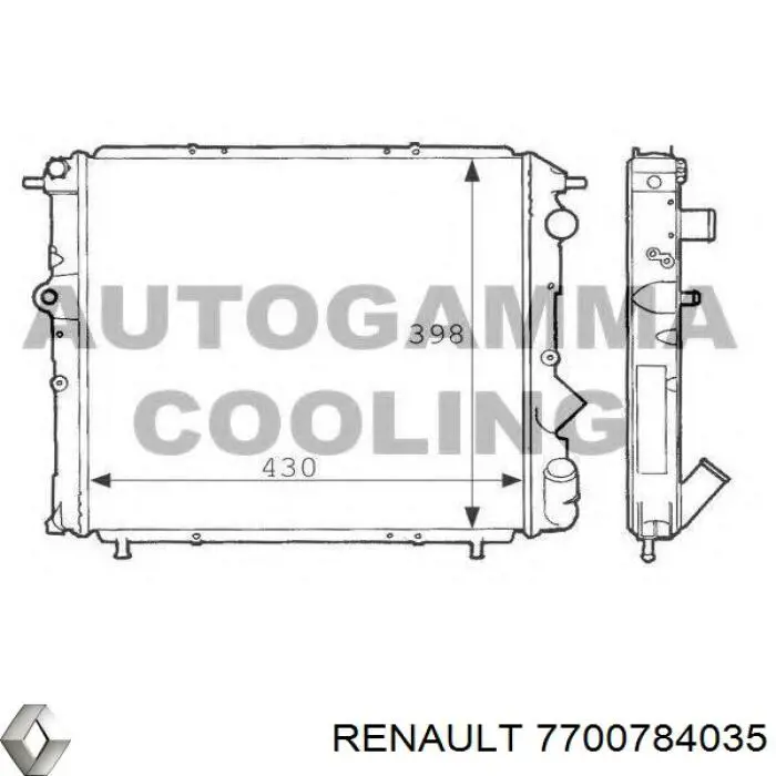 7700784035 Renault (RVI) Радіатор охолодження двигуна