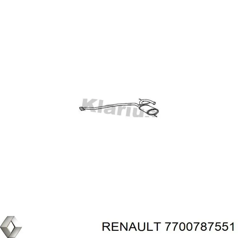 7700787551 Renault (RVI) глушник, центральна частина