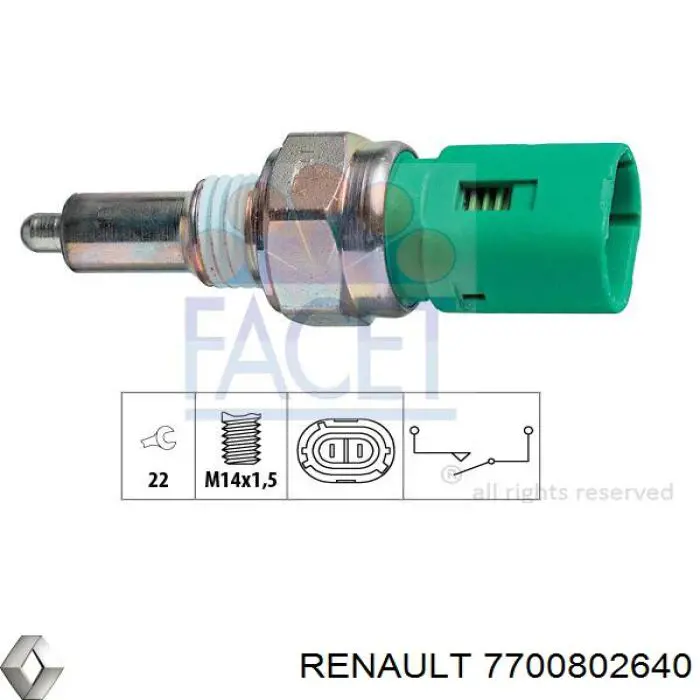 Датчик ліхтарів заднього ходу Renault (RVI) 7700802640 ціна, від 6.36 USD