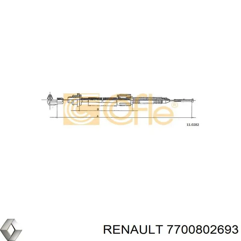 7700802693 Renault (RVI) трос газу