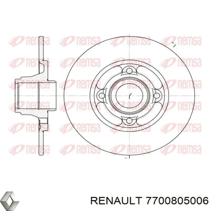 Купити 7700805006 Renault (RVI) Диск заднього гальма