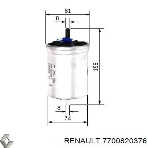 Фільтр тонкого очищення палива Renault (RVI) 7700820376 ціна, від 11.23 USD