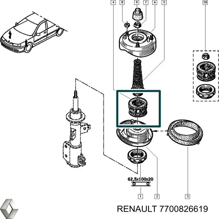 Буфер-відбійник амортизатора переднього Renault (RVI) 7700826619 ціна, від 17.68 USD
