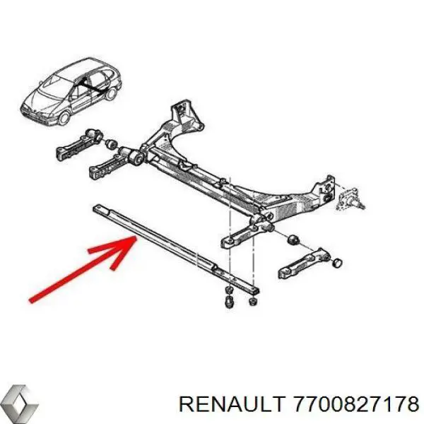 Стабілізатор задньої осі Renault (RVI) 7700827178 ціна, від 46.82 USD