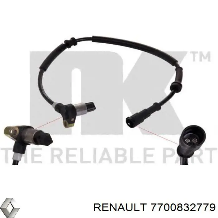 Датчик АБС (ABS) задній правий Renault (RVI) 7700832779 ціна, від 19.26 USD
