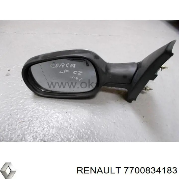 Ліве бічне дзеркало Renault (RVI) 7700834183 ціна, від 34.80 USD