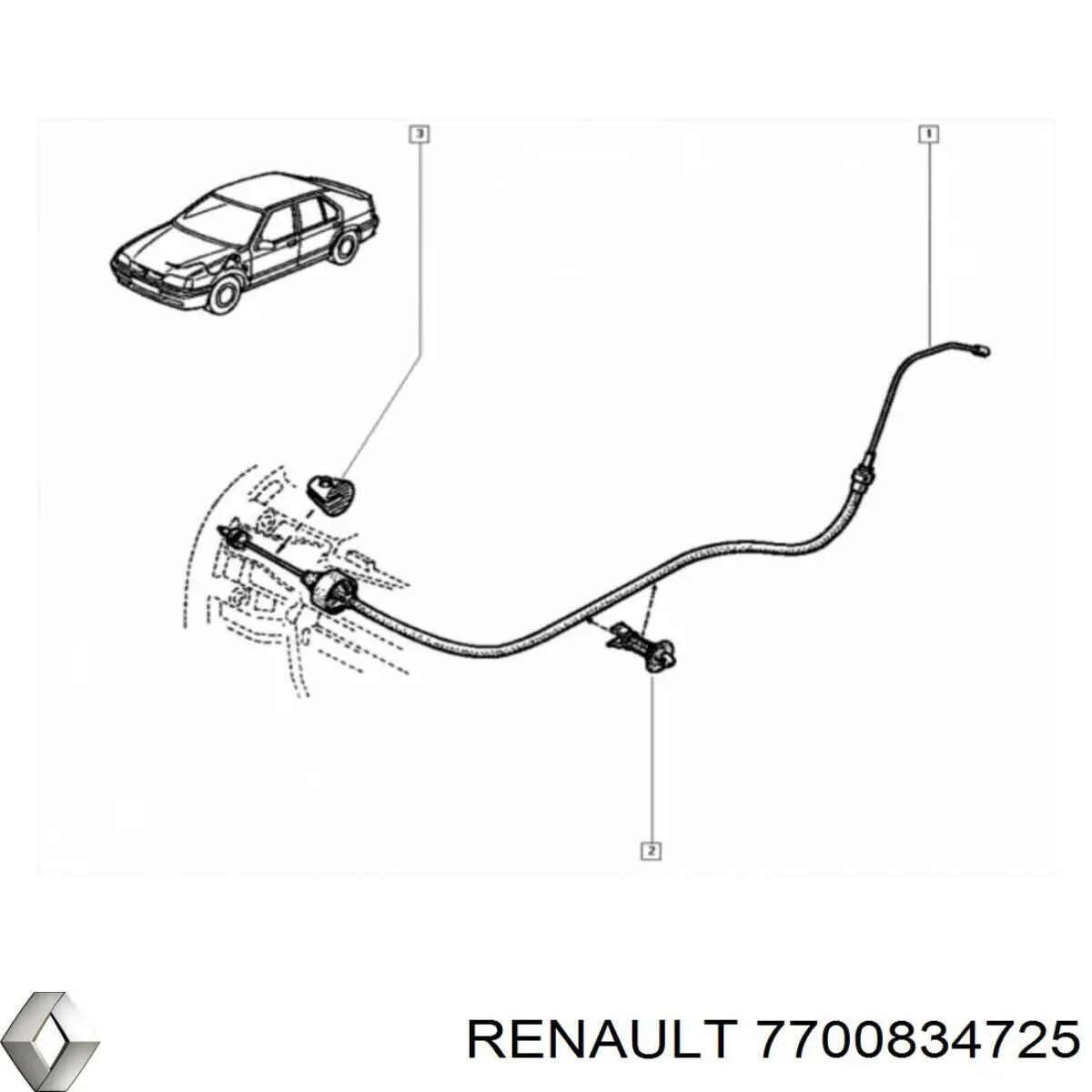 Купити 7700834725 Renault (RVI) Трос зчеплення