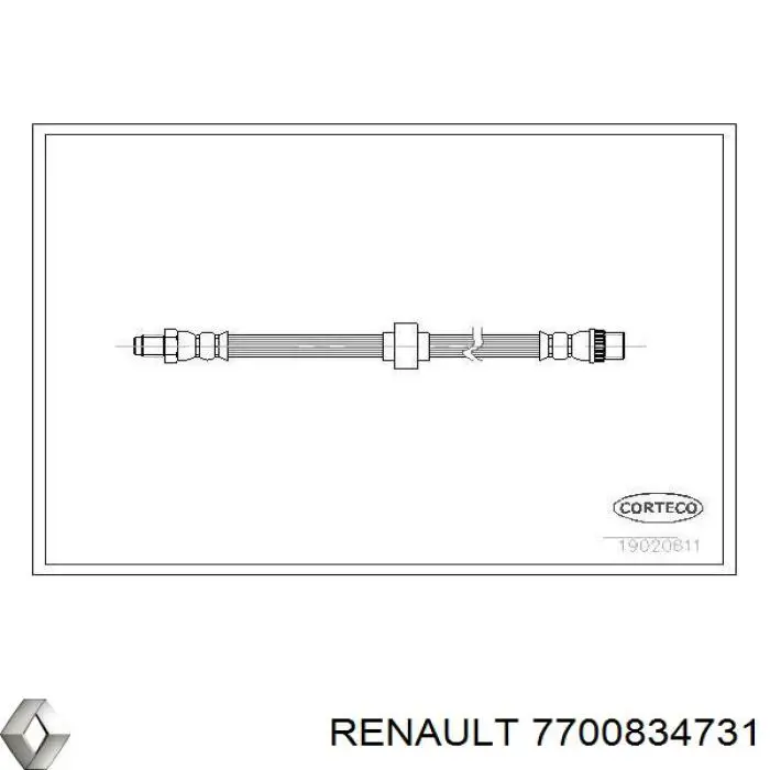 Шланг гальмівний передній Renault (RVI) 7700834731 ціна, від 7.45 USD