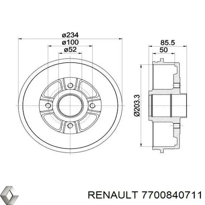 7700840711 Renault (RVI) барабан гальмівний задній