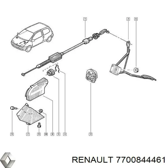 Трос газу 7700844461 Renault (RVI)