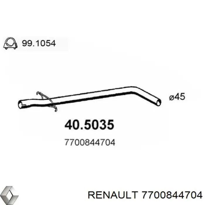 7700844704 Renault (RVI) глушник, центральна частина