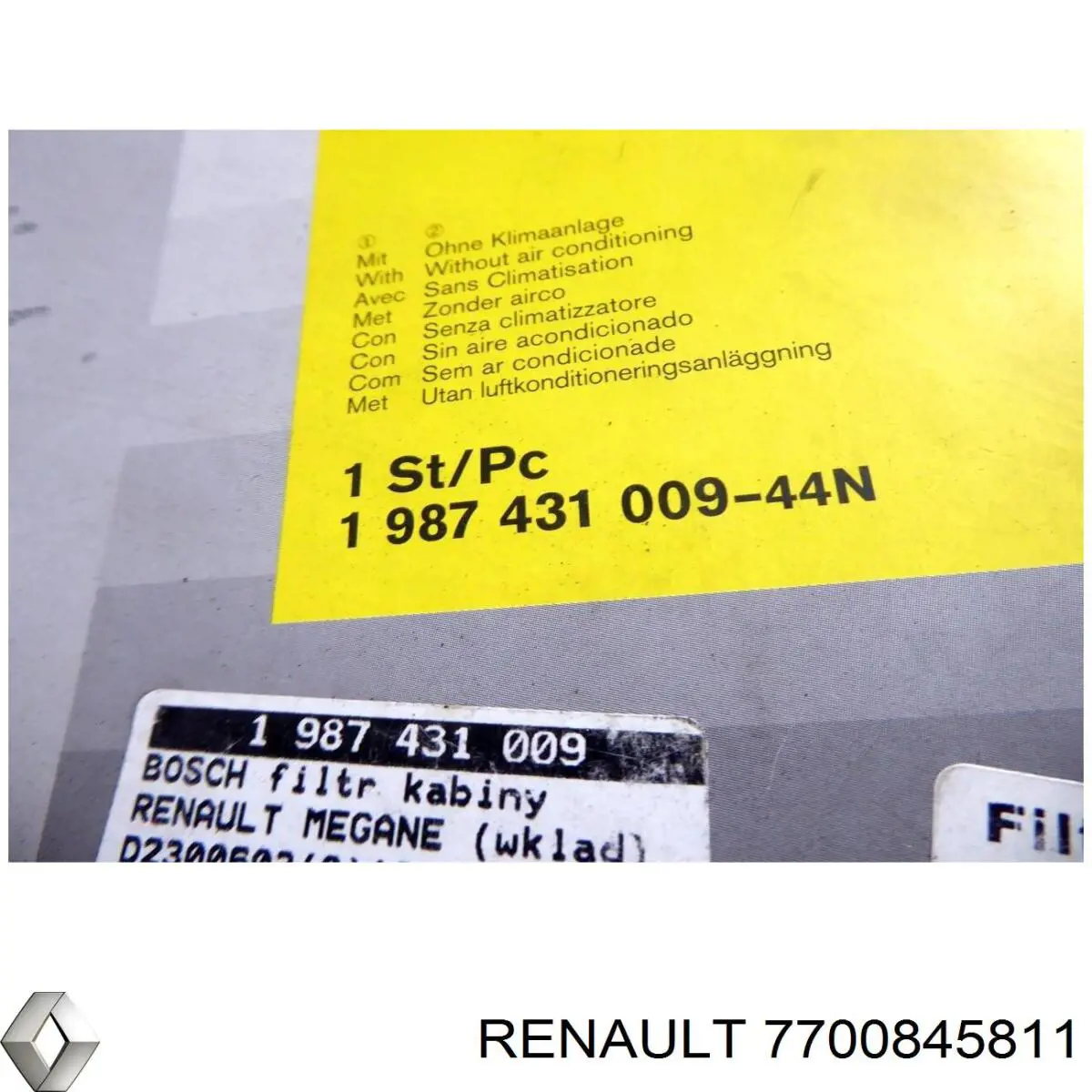 Купити 7700845811 Renault (RVI) Фільтр салону вугільний