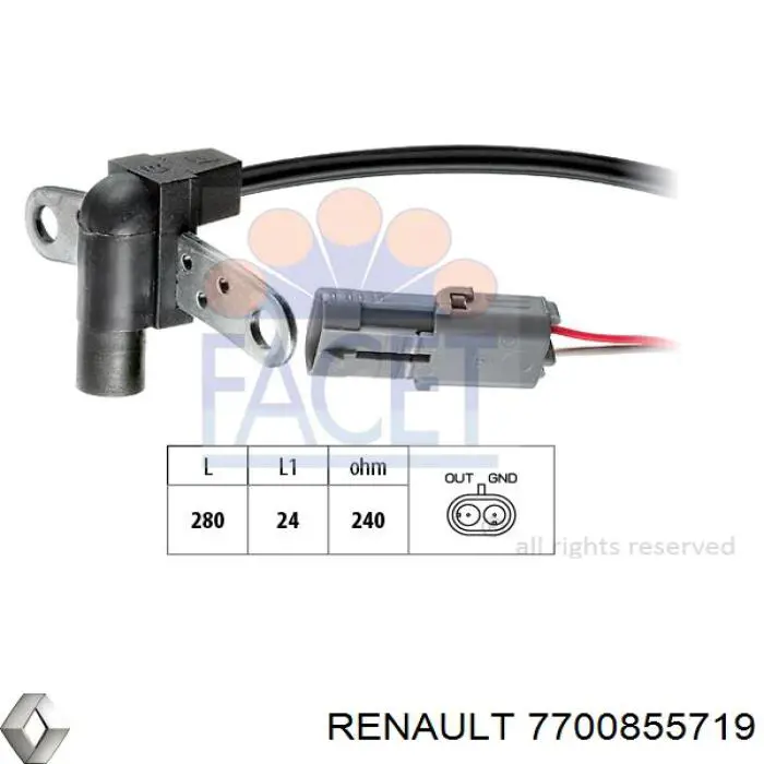 7700855719 Renault (RVI) датчик положення (оборотів коленвалу)