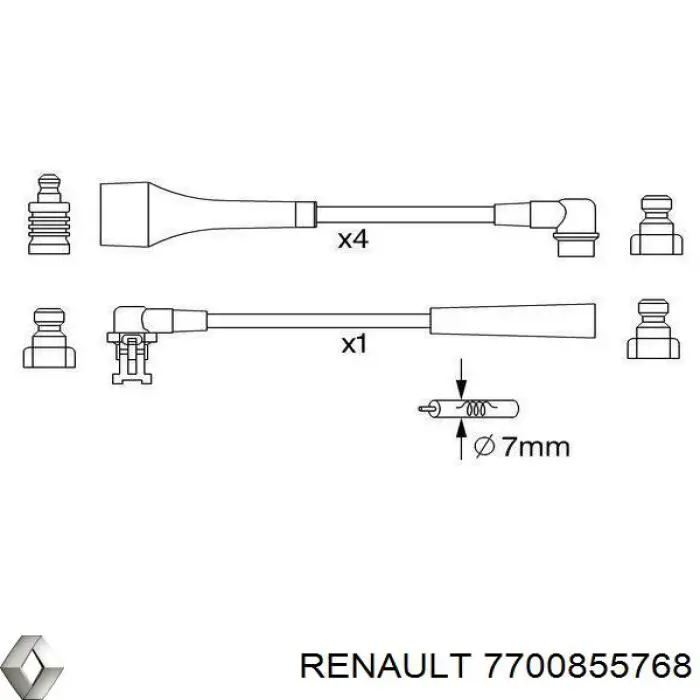 Купити 7700855768 Renault (RVI) Провід високовольтні, комплект