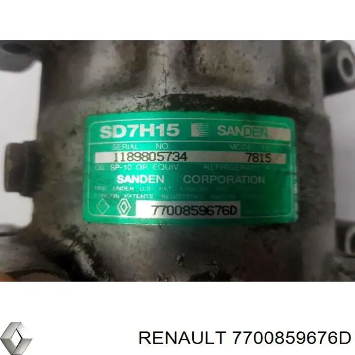 Компресор кондиціонера 7700859676D Renault (RVI)