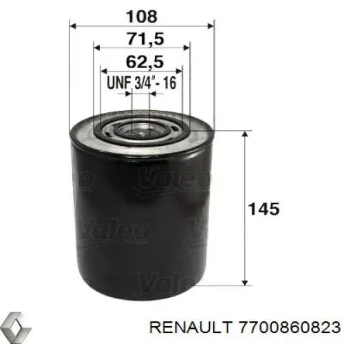 7700860823 Renault (RVI) фільтр масляний